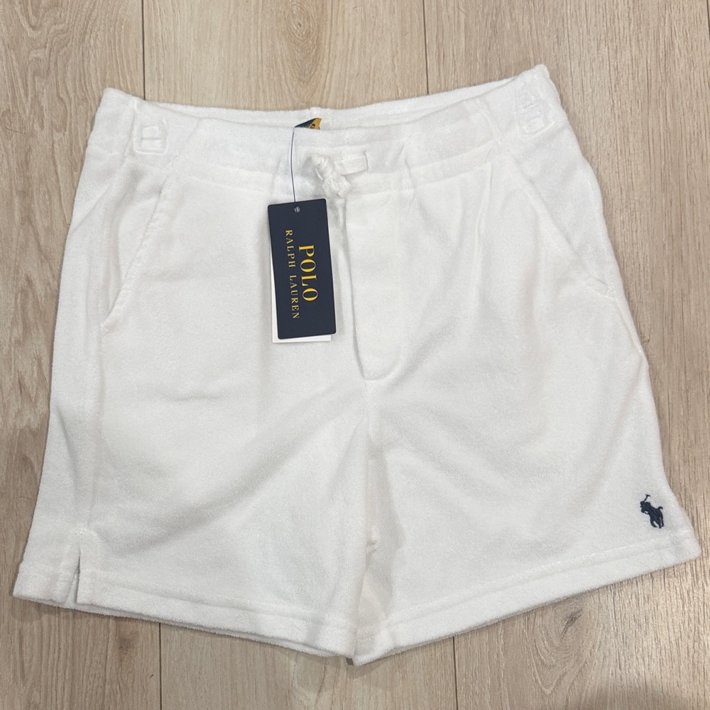 NWT Polo Ralph Lauren Boys White Terry Shorts